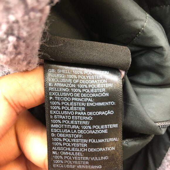 The North Face NF0A3Y7E Reversible Mossbud Swirl Jacket Girls XL Black Purple - Picture 12 of 16